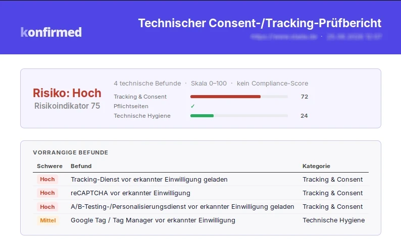 Beispiel-Report Risikoindikator Hoch